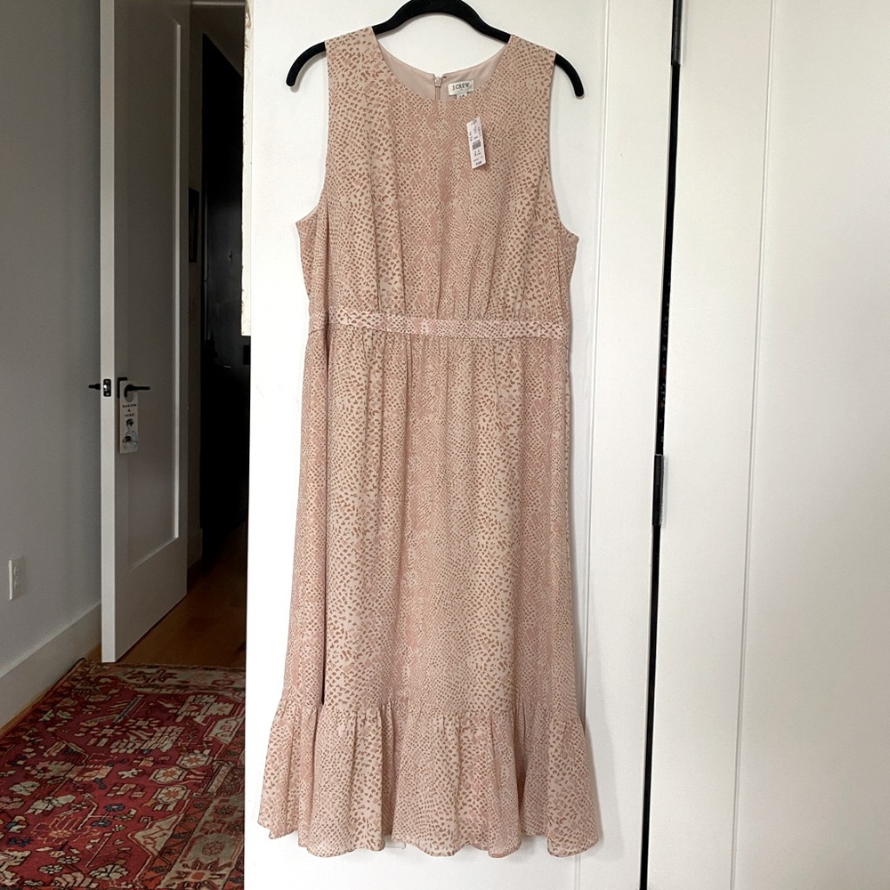 J. Crew Sleeveless Midi Dress in Snake Skin Print